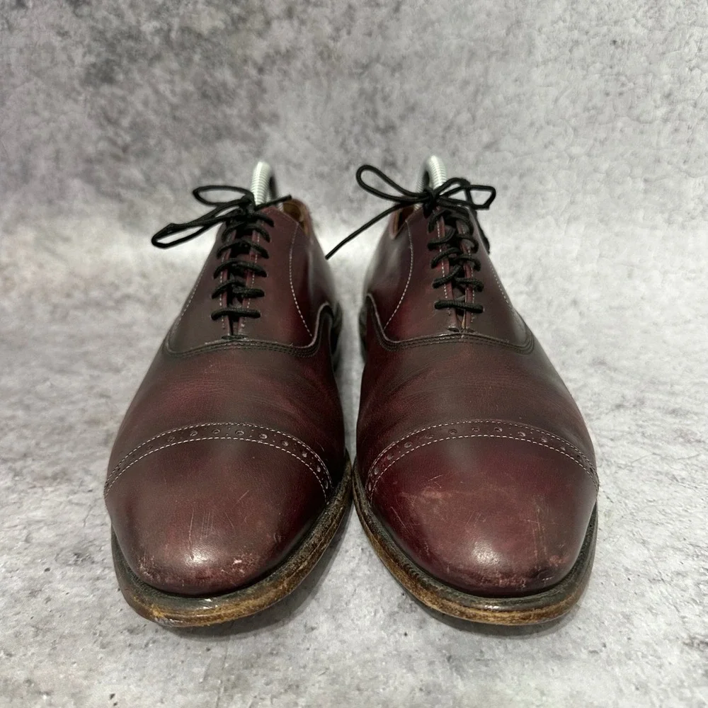 Allen Edmonds Fifth Avenue Mens 8.5 Burgundy Oxford Brogue Dress Shoes USA